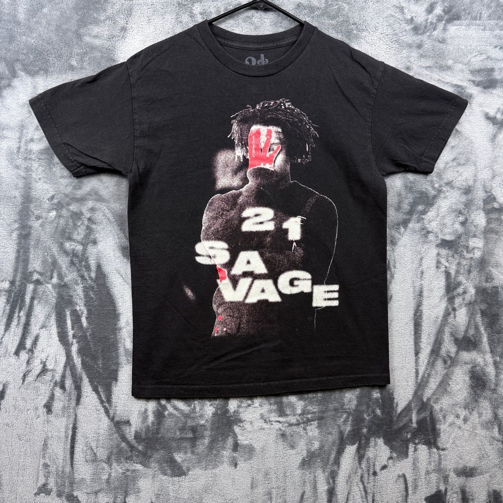 21 Savage T-Shirt Mens Medium Black Its All A Blur Tour 2023 Graphic Rap Tee